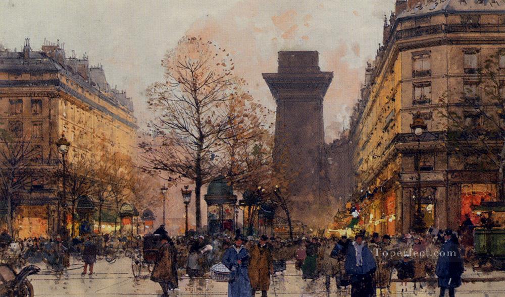 Les Grands Boulevards A Paris Parisian gouache Eugene Galien Laloue Oil Paintings